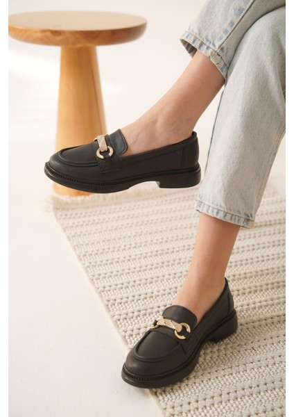 Lance Premium Kadın Siyah Loafer