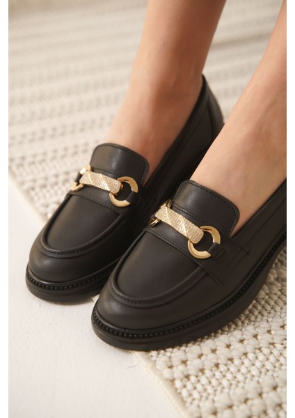 Lance Premium Kadın Siyah Loafer