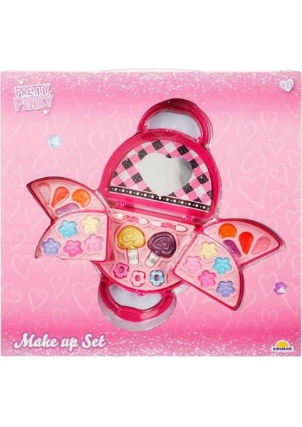 Nessiworld 4278 Pretty Pinky 3 Katlı Pembe Çantalı Makyaj Seti -Sunman