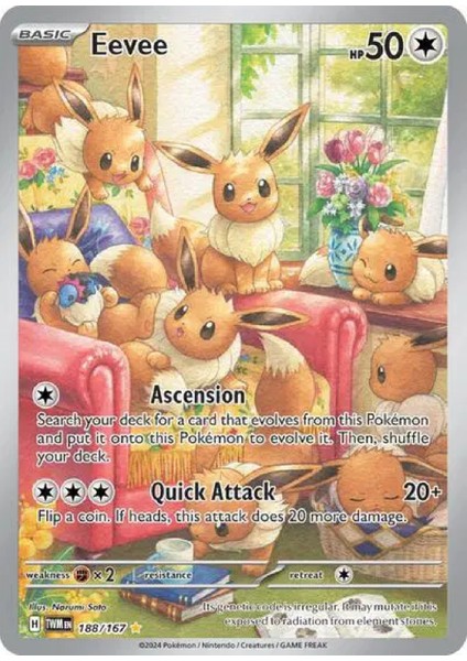 Eevee 188/167 Illustration Rare Oyun Kartı