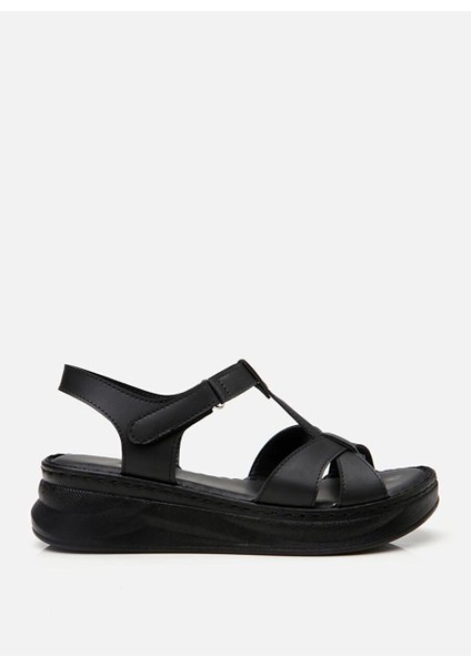 Kadın Siyah Comfort Düz Sandalet modelleri