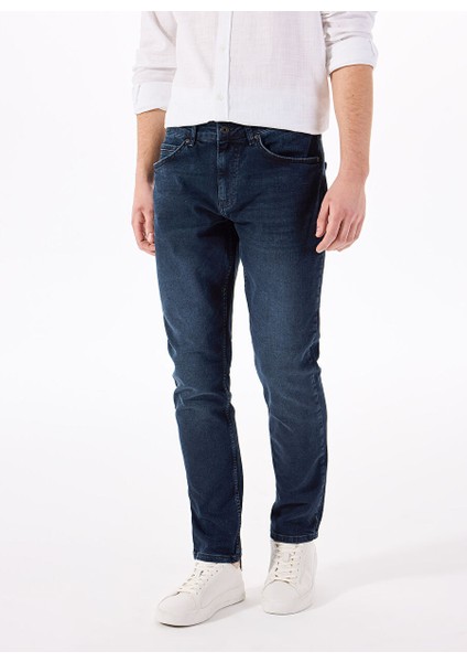 Lacivert Erkek Dar Paça Slim Fit Denim Pantolon Vegas Slim - 1305