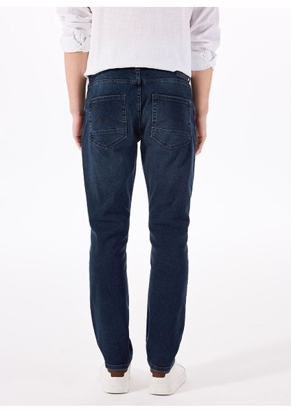 Lacivert Erkek Dar Paça Slim Fit Denim Pantolon Vegas Slim - 1305