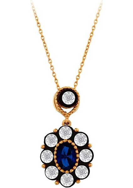 0.06 Karat Safir Renkli Elmas Kolye