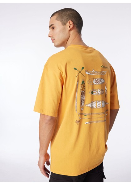 Turuncu Erkek Bisiklet Yaka Loose Fit Baskılı T-Shirt D4SM-TST3255 indirimleri
