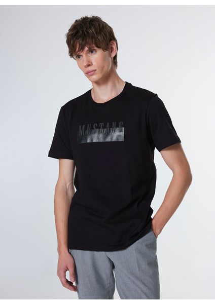 Siyah Erkek Relaxed Baskılı T-Shirt M4WM-TST-1563
