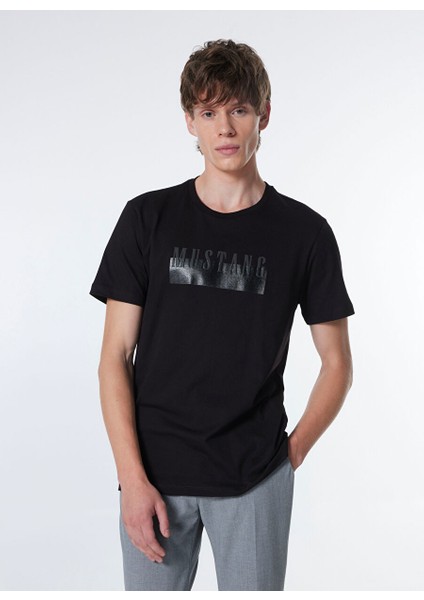 Siyah Erkek Relaxed Baskılı T-Shirt M4WM-TST-1563