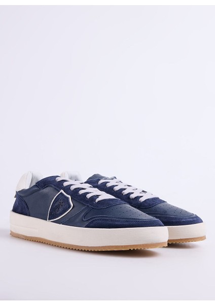 Lacivert Erkek Deri Sneaker Nıce Low Man
