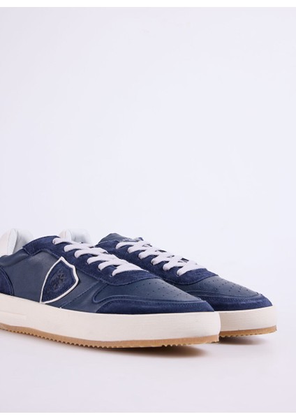 Lacivert Erkek Deri Sneaker Nıce Low Man