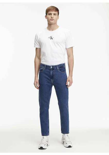 Erkek Düz Paça Regular Fit Denim Pantolon J30J3236921BJ Dad Jean