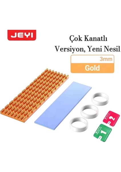 Jeyı Termal Pad Yeni Nesil Yüksek Performans 3mm M.2 2280 SSD Nvme Uyumlu Soğutucu Alüminyum Alaşımlı Isı Emici Pasif Soğutucu