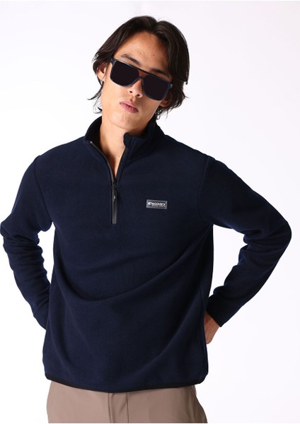 Lacivert Erkek Dik Yaka Basic Polar Sweatshırt D4WM-SWT3993