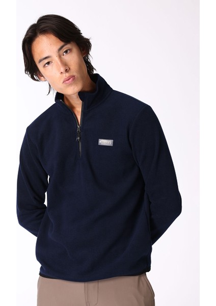 Lacivert Erkek Dik Yaka Basic Polar Sweatshırt D4WM-SWT3993