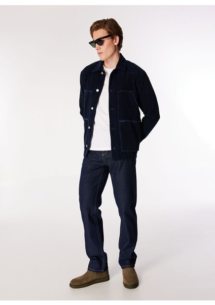 Koyu Indigo Erkek Düz Paça Regular Fit Denim Pantolon J4WM-PNT4122