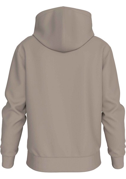 Açık Kahve Erkek Kapüşon Relaxed Baskılı Sweatshirt J30J326875PCF Dıstressed Monologo