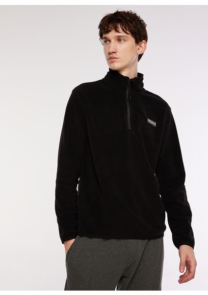 Siyah Erkek Kapüşon Yaka Standart Fit Polar Sweatshırt D3WM-SWT1