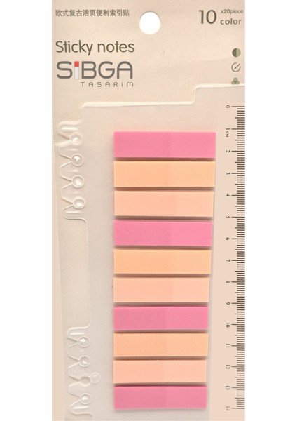 Şeffaf Renkli Postit Post-It Post It. Kitap Ayracı Ayraç Postit Sticker Not Kağıdı 200 Yaprak