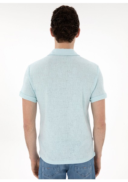 Yeşil Erkek Slim Fit Polo T-Shirt Tıssel indirimleri