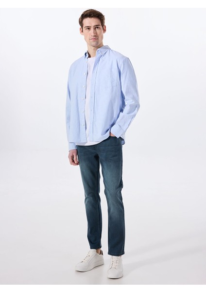 Lacivert Erkek Dar Paça Slim Fit Denim Pantolon Vegas Slim - 1311