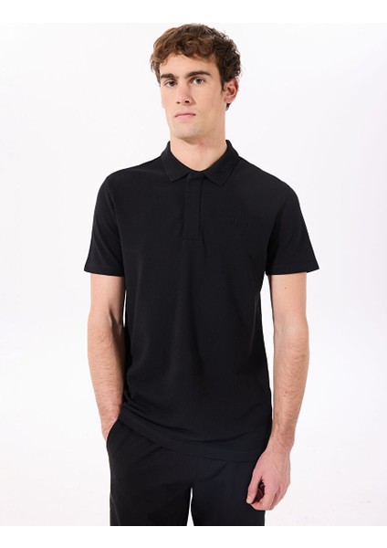 Siyah Erkek Polo Yaka Relaxed Nakışlı Polo T-Shirt C4SM-TST4528 modelleri