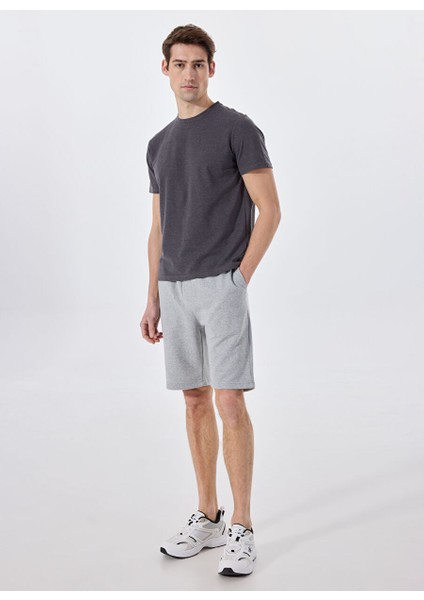 Gri Erkek Basic Düz Sweat Şort MML5SM-SHT 9531