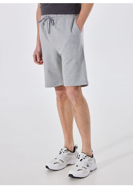 Gri Erkek Basic Düz Sweat Şort MML5SM-SHT 9531