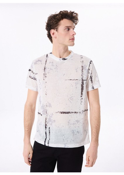Beyaz Erkek Relaxed Baskılı T-Shirt F5SM-TST 2729 fiyatları