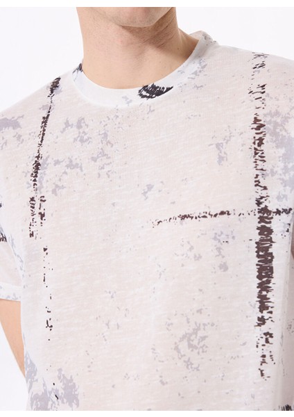 Beyaz Erkek Relaxed Baskılı T-Shirt F5SM-TST 2729 modelleri