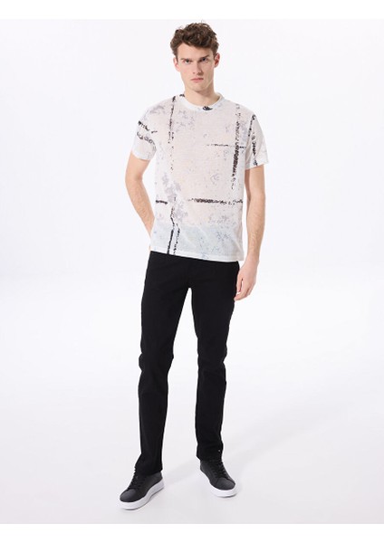 Beyaz Erkek Relaxed Baskılı T-Shirt F5SM-TST 2729 fırsatları