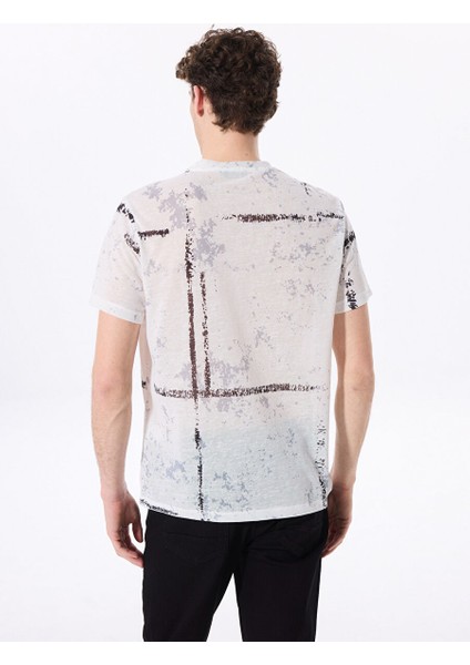 Beyaz Erkek Relaxed Baskılı T-Shirt F5SM-TST 2729 indirimleri