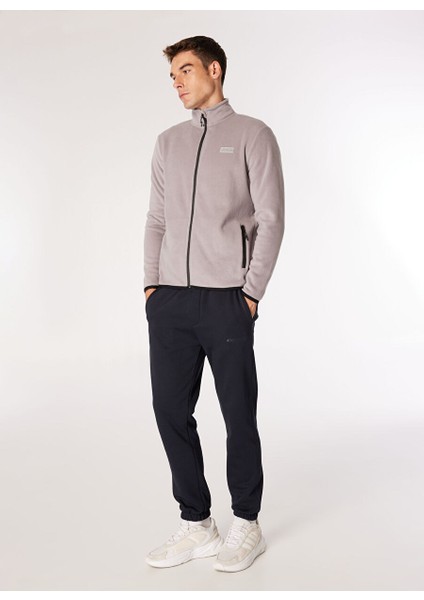 Gri Erkek Dik Yaka Basic Polar Sweatshırt D4WM-SWT3994