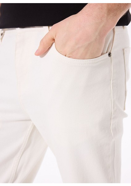 Beyaz Erkek Düz Paça Slim Fit Denim Pantolon F5SM-PNT 2791 indirimleri