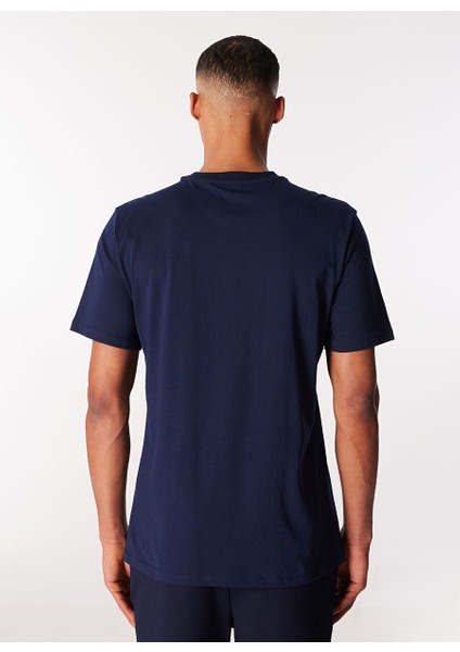 Lacivert Erkek Bisiklet Yaka Relaxed T-Shirt D4SM-TST3281