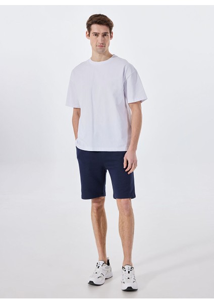 Lacivert Erkek Basic Düz Sweat Şort MML5SM-SHT 9531