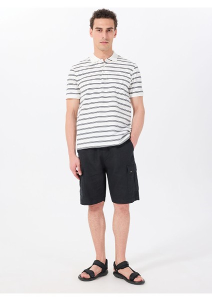Beyaz Erkek Relaxed Çizgili Polo T-Shirt J5SM-TST7383 fiyatları