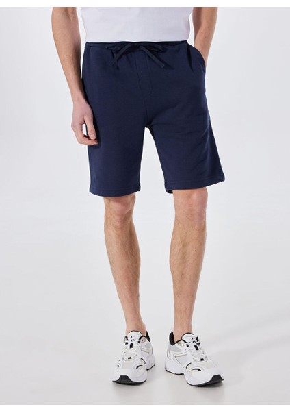 Lacivert Erkek Basic Düz Sweat Şort MML5SM-SHT 9531