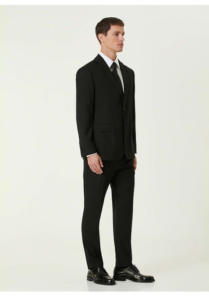 Siyah Erkek Slim Fit Armürlü Takım Elbise 1092957 fırsatları