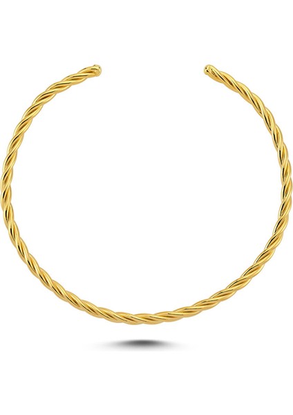 Lisa Lina Twisted Chubby Choker Burgu Formlu Altın Kaplama Kolye