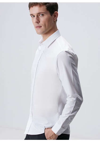 Siyah Erkek Gömlek Slim Fit Düz Gömlek 1092979
