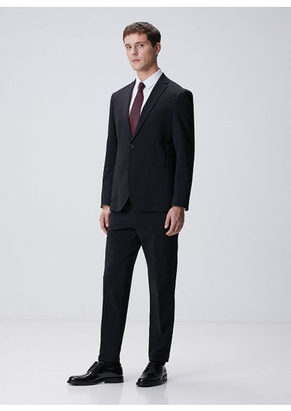 Siyah Erkek Gömlek Slim Fit Düz Gömlek 1092979