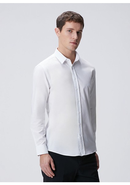 Siyah Erkek Gömlek Slim Fit Düz Gömlek 1092979