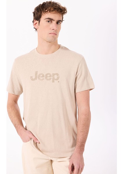 Bej Erkek Relaxed Baskılı T-Shirt J5SM-TST7322 modelleri