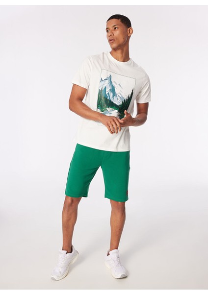 Beyaz Erkek Bisiklet Yaka Relaxed Fit Baskılı T-Shirt D4SM-TST3278 fiyatları