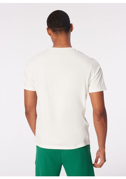 Beyaz Erkek Bisiklet Yaka Relaxed Fit Baskılı T-Shirt D4SM-TST3278 indirimleri