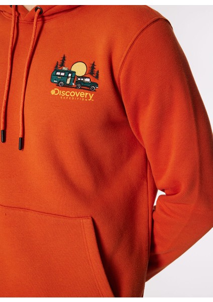Koyu Turuncu Erkek Kapüşon Relaxed Nakışlı Sweatshirt D4SM-SWT3249 fırsatları