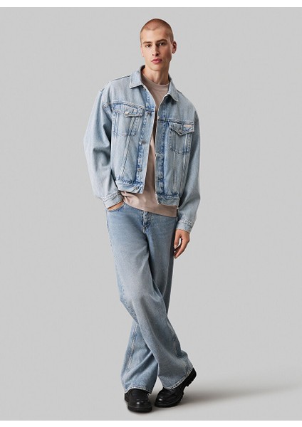 Açık Mavi Erkek Relaxed Denim Ceket J30J3265561AA