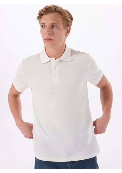 Beyaz Erkek Basic Polo T-Shirt MML5SM-TST 9546 modelleri