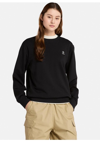 Tımberland Siyah Woven Badge (Lb) Crew Neck Erkek Sweatshirts TB0A2NDN0011