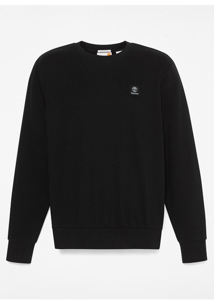 Tımberland Siyah Woven Badge (Lb) Crew Neck Erkek Sweatshirts TB0A2NDN0011
