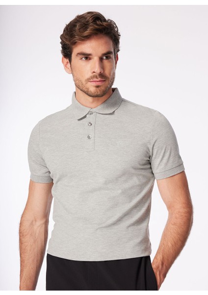 Gri Erkek Regular Fit Polo T-Shirt Legolas Y modelleri